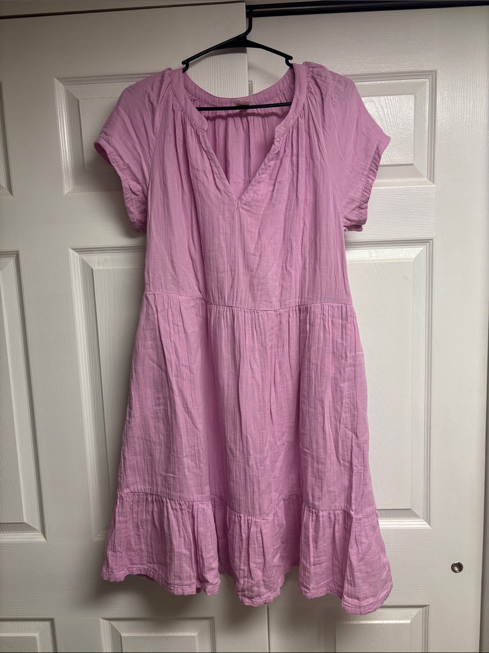 Pact Women’s 100% Organic Cotton Pink Short Sleeve Dress Size Medium - Picture 2 of 6